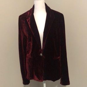 Velvet one-button jacket